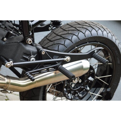 Juego de Reposapiés Delantero y Trasero DUAL para BMW K100/K75/K1100 Cafe Racer Scrambler | Negro