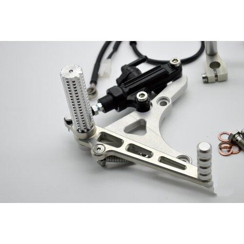 Achtersets Voetsteun voor BMW K100/K75/K1100 Cafe Racer | Kort, zilver