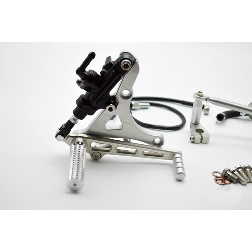 Rear Sets Driver’s Footrest Front for BMW K100/K75/K1100 Cafe Racer | Short, Silver