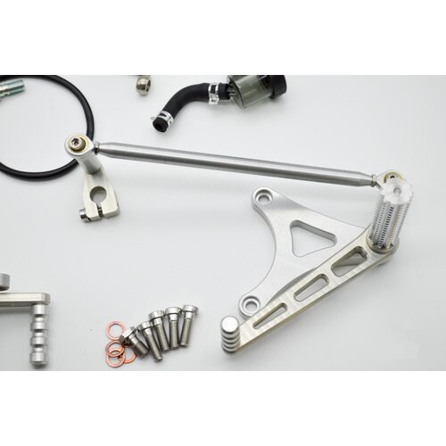 Rear Sets Driver’s Footrest Front for BMW K100/K75/K1100 Cafe Racer | Short, Silver