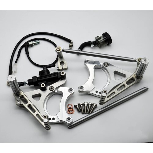 Dixerparts Poggiapiede Anteriore Guidatore per BMW K100/K75/K1100 Regolabile Modello 3 Cafe Racer Scrambler