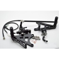 Juegos Delanteros de Reposapiés de Conductor MODEL - 1B (Largo) para BMW K100/K75/K1100 Cafe Racer Scrambler | Negro