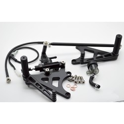 Juegos Delanteros de Reposapiés de Conductor MODEL - 1B (Largo) para BMW K100/K75/K1100 Cafe Racer Scrambler | Negro