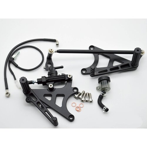 Dixerparts Juegos Delanteros de Reposapiés de Conductor MODEL - 1B (Largo) para BMW K100/K75/K1100 Cafe Racer Scrambler | Negro