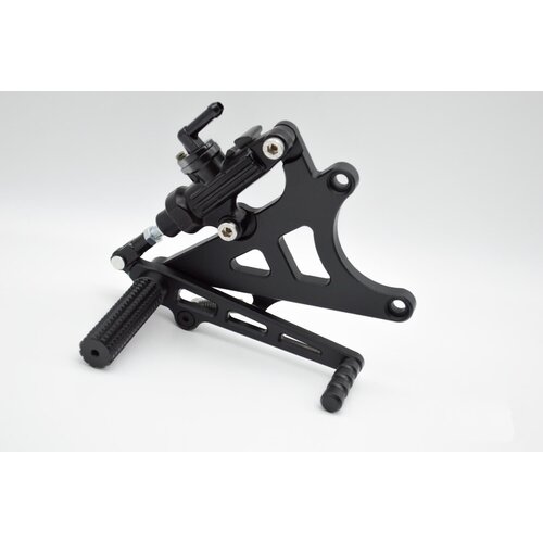 Dixerparts Juegos Delanteros de Reposapiés de Conductor MODEL - 1B (Largo) para BMW K100/K75/K1100 Cafe Racer Scrambler | Negro