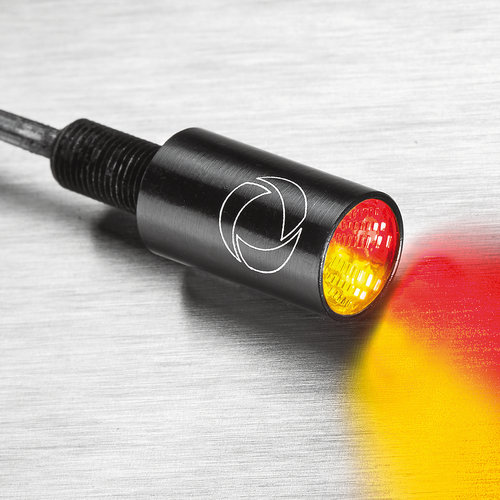 Kellermann Atto DF Integral LED Mini Indicator with Clear Glass 3 in 1 | Black