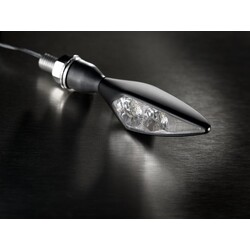 Micro Rhombus Extreme Indicator with Clear Glass Front Right and Rear Left | Black