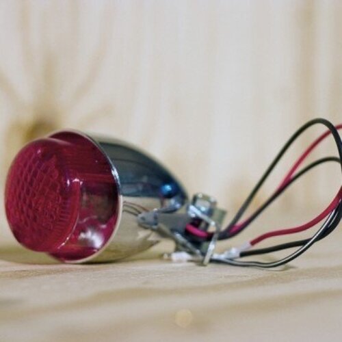 Shin Yo Texas Red / Chrome Cafe Racer Tail Light