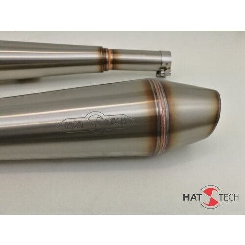Hattech 40mm EG-ABE Gunball rear silencer set BMW /R100S > 9/1978) / R100RS - R100RT