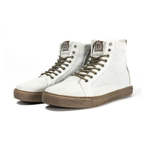 John Doe Motorcycle Sneakers Neo White/ Brown Ce Appr.