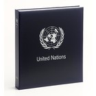Album - U.N.O. New York, Flaggen, Zeitraum 1980-2024 - Typ DeLuxe - inkl. Blätter und Schutzkassette - Blau - Davo (2 Löcher)