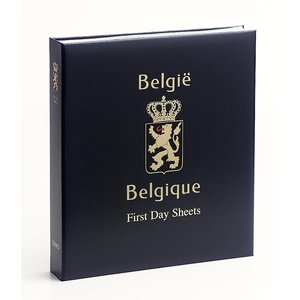 Album - Belgien First Day Covers - Typ DeLuxe - inkl. Schutzkassette und ohne Blätter - Blau - Davo (2 Löcher)