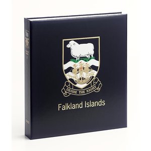 Album - Falklandinseln - Teil   III - Typ DeLuxe - inkl. Schutzkassette und ohne Blätter - Blau - Davo (2 Löcher)