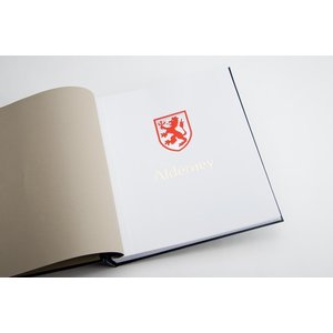 Davo de luxe titel blad, Alderney met goud opdruk