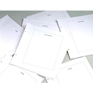 Blank sheets with borderline print and country/region printing, T.A.A.F. (2-screw)