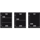 Davo, de luxe, Bladen (2 gats)  G2 - 2 vaks indeling (200x160 mm.)  voor FDC's (4 st.)  Transp/m zwarte inlegvellen - afm: 225x338 mm. ■ per 10 st.