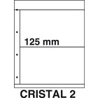 Insert sheets, Fully transparent - 2 compartments horizontal - KOSMOS, Cristal - type 2 - 4 Rings - Pocket dim: 225x125 mm. ■ per 5 piecess.