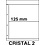 Insteekbladen, Volledig transparent - 2 vakken horizontaal, Cristal - type 2 - 4 Rings - Vak afm: 225x125 mm.