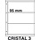 Insteekbladen, Volledig transparent - 3 vakken horizontaal, Cristal - type 2 - 4 Rings - Vak afm: 225x95 mm.