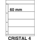 Davo, CRISTAL Blätter (4 Ringe) 4er einteillung (225x60) Transparent - Abm: 250x310 mm. ■ pro 5 Stk.