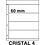 Insteekbladen, Volledig transparent - 4 vakken horizontaal, Cristal - type 4 - 4 Rings - Vak afm: 225x60 mm.