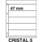 Insert sheets, Fully transparent - 5 compartments horizontal - KOSMOS, Cristal - type 5 - 4 Rings - Pocket dim: 225x47 mm. ■ per 5 piecess.