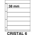 Insert sheets, Fully transparent - 6 compartments horizontal - KOSMOS, Cristal - type 6 - 4 Rings - Pocket dim: 225x38 mm. ■ per 5 piecess.