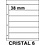 Insert sheets, Fully transparent - 6 compartments horizontal, Cristal - type 6 - 4 Rings - Pocket dim: 225x38 mm.