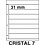 Insteekbladen, Volledig transparent - 7 vakken horizontaal, Cristal - type 7 - 4 Rings - Vak afm: 225x31 mm.