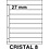 Insteekbladen, Volledig transparent - 8 vakken horizontaal, Cristal - type 8 - 4 Rings - Vak afm: 225x27 mm.
