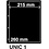 Insert sheets, Black - 1 compartment horizontal, Unic - type 1 - 4 Rings - Pocket dim: 215x260 mm.