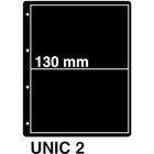 Insert sheets, Black - 2 compartments horizontal - KOSMOS, Unic - type 2 - 4 Rings - Pocket dim: 215x130 mm. ■ per 5 piecess.