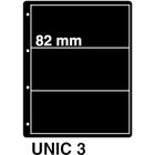 Insert sheets, Black - 3 compartments horizontal - KOSMOS, Unic - type 3 - 4 Rings - Pocket dim: 215x82 mm. ■ per 5 piecess.