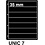 Insert sheets, Black - 7 compartments horizontal, Unic - type 7 - 4 Rings - Pocket dim: 215x35 mm.