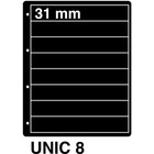 Davo, UNIC Blätter (4 Ringe) 8er einteillung (215x31) Schwarz - Abm: 240x300 mm. ■ pro 5 Stk.