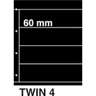 Davo, TWIN bladen (4 rings) 4 vaks indeling (225x60) Zwart - afm: 250x310 mm. ■ per 5 st.