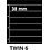 Einsteckblätter, Schwarz 2-seitige Verwendung - 6 Fächer horizontal, Twin - Typ 6 - 4 Ringe - Fach abm: 225x38 mm.
