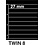 Insert sheets, Black 2-sided use - 8 compartments horizontal, Twin - type 8 - 4 Rings - Pocket dim: 225x27 mm.