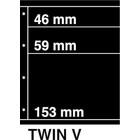 Davo, TWIN bladen (4 rings) 3 vaks indeling (225x46, 225x59, 225x153) Zwart - afm: 250x310 mm. ■ per 5 st.