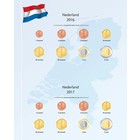 Davo, Supplément - Pays-Bas, Roi Willem Alexander Pièces d`Euro - années 2016/17 - Transp/m. feuille préimprimée(Coloré)  dim: 250x310 mm. ■ par pc.