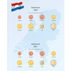 Davo, Supplement - Nederland, Koning Willem Alexander Euromunten - jaren 2020/21 - Transp/m. voordrukblad(kleur)  afm: 250x310 mm. ■ per st.