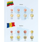 Davo, Nachtrag - Litauen & Andorra, Euro-Münzsätze - Jahrgänge 2015 - Transp/m. Vordruckblättern(farbe)  abm.: 250x310 mm. ■ pro Stk.