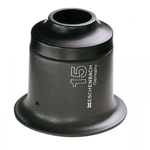 Standlupe, Steinlupe, Vergrößerungsfaktor 15x, Linsendurchmesser Ø 15 mm.