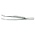 Bended Tweezers, equipped with Spade model Head - Chrome -  dim: 120 mm. ■ per  pc.