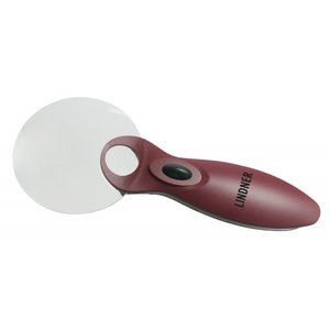 Handle magnifier, Rim free, Magnification factor 8x / 20x, Lens diameter Ø 90 mm.