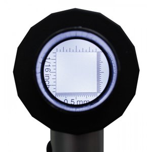 Stand magnifier, with measuring scales, Magnification factor 10x, Lens diameter Ø 30 mm.