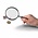 Handle magnifier, Classic model, Magnification factor 2x / 4x, Lens diameter Ø 90 mm. - Dim: 185 x 92 x 112 mm. ■ per  pc.