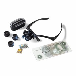 Loupe glasses, model Monokel - 4 different mono lenses and LED lights