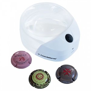 Stand magnifier, Bright-field magnifier, Magnification factor 10x, Lens diameter Ø 62 mm.