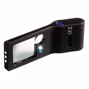 Pocket Multimagnifier (6 functions), Magnification factor  3x / 10x, Lens dimension 30x37 mm.